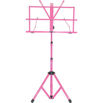 Hot Pink Sturdy Folding Sheet Music Stand w Carrying Bag Adjustable Foldable - £12.57 GBP