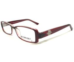 Affordable Designs Eyeglasses Frames MONICA BURGUNDY Red Rectangular 49-17-135 - £36.58 GBP