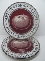 Certified International French Market Set Of 2 Tomato 10 5/8&quot; Dinner Plates VGUC - £36.61 GBP