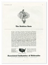 Print Ad Associated Industries of Nebraska Debtless State 1938 Advertisement - £9.83 GBP