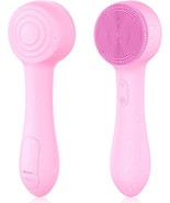 Facial Cleansing Brush Silicone Face Scrubber Waterproof Rechargeable, Pink - $795.51 MXN