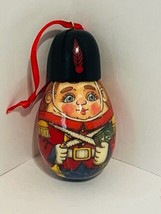 May D&amp;F Ornament Christmas holiday vtg gift decoration wood egg Toy Soldier note - £15.78 GBP