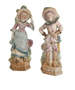 Victorian Porcelain Figurines Lady and Man Made In Occupied Japan - $18.64