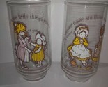 2 Vtg Genuine Coca-Cola Holly Hobbie Happy Talk Friendship Coke Glasses/... - $10.00