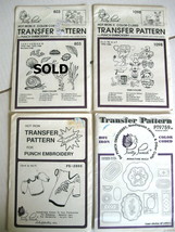 Three Pretty Punch Hot Iron Transfer Patterns in Sealed Envelopes - 1980&#39;s/90&#39;s  - £11.81 GBP