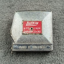Vintage Lufkin Chrome Clad 8 ft 8&#39; C928 Tape Measure w/ Clip, Has Wear  - $6.79