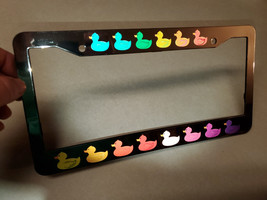 REFLECTIVE CHROME RUBBER DUCKY duckies  4x4 plastic License Plate Frame - $14.84