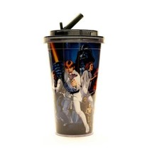 Disney Star Wars Plastic Flip Straw Cold Cup For Drinks Drinking New A13 - £9.55 GBP