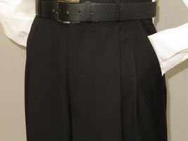 Mens Apollo  King  Banded Collarless suit Chinese Mandarin Wide leg AG91 Black image 8