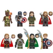 8pcs Marvel Endgame Captain America Thor Jane Foster Loki Groot Minifigures - £13.30 GBP