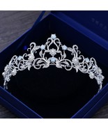 Unique Light Blue Crystal Tiara Crown Princess Bridal Wedding Headband H... - $17.37