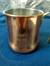 VTG CopperCraft Guild Copper Brass Handle Moscow Mule Mug engraved &quot;Dadd... - £7.46 GBP