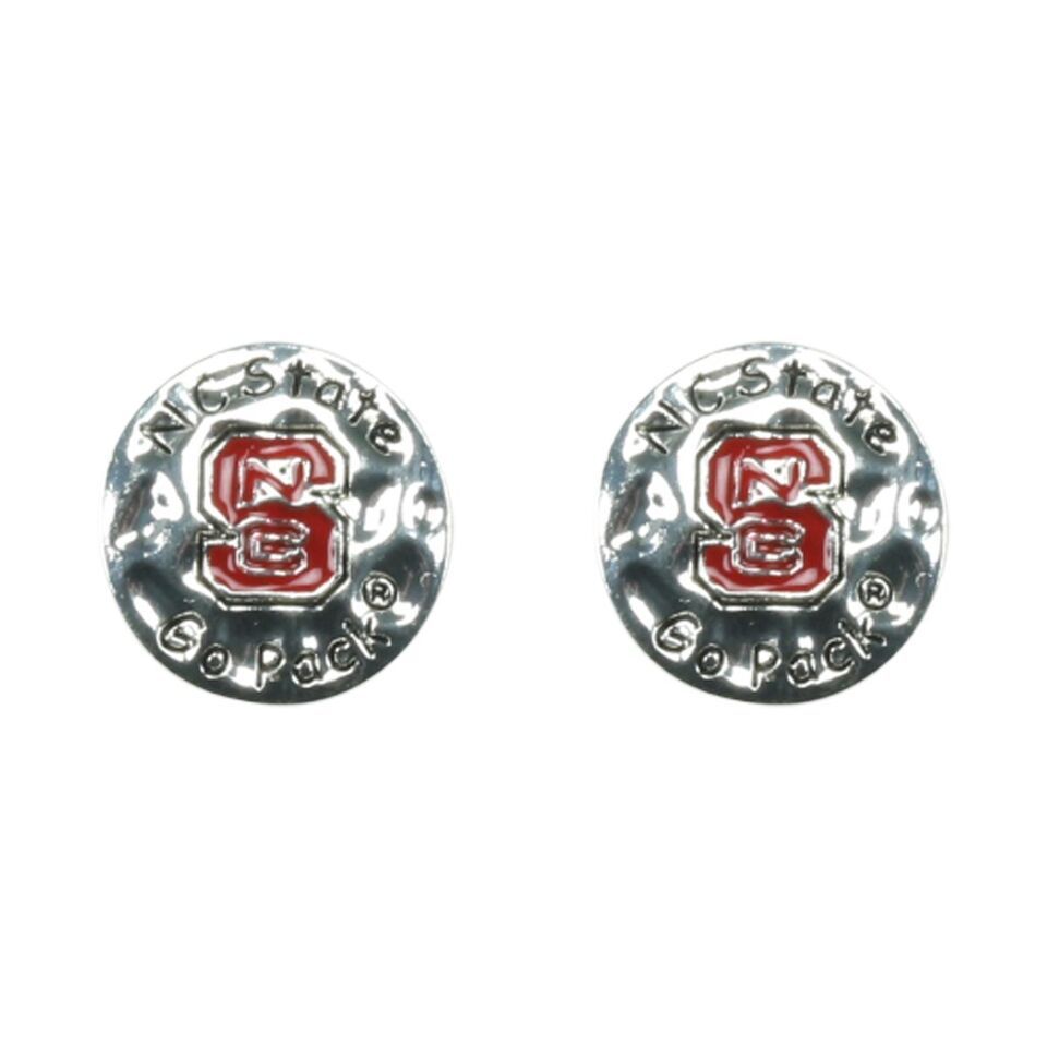 Sandol NC State Eunice Circular Script Stud Post Earrings