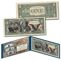 Americana Images of Historical U.S. Currency $1 Bill * BISON - INDIAN - ... - £10.10 GBP