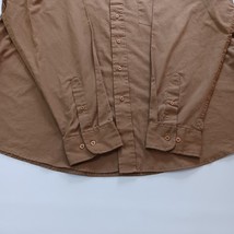Oleg Cassini Men's Long Sleeve Button Up Brown Shirt Size XL 17 1/2 (34/35) image 8