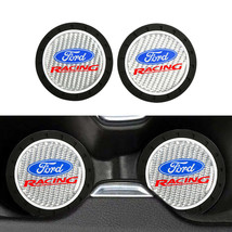 Brand New 2PCS Ford Racing Real Carbon Fiber Car Cup Holder Pad Water Cup Slot N - $15.00