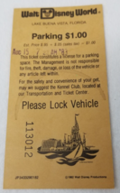 Walt Disney World Parking Receipt August 1983 Cream Lake Buena Vista Florida - £9.05 GBP