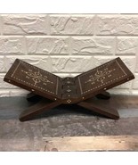 Vtg inlaid wood BOOK STAND FOLDING Quran HOLDER MOSAIC ISLAMIC MIDDLE EAST - £91.38 GBP