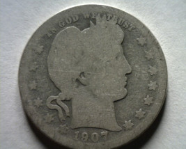 1907-O Barber Quarter Dollar About Good+ Ag+ Nice Original Bobs Coin 99c Ship - £7.19 GBP