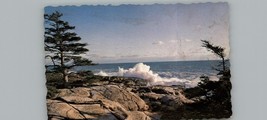 Vintage The Restless Sea Against The Rugged Coast 1970&#39;s Maine Postcard - £3.88 GBP