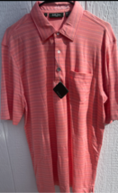 Greg Norman Men&#39;s Golf Polo shirt, Guava  medium striped New with Tags - £23.63 GBP