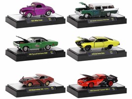 &quot;Auto Meets&quot; Set of 6 Cars IN DISPLAY CASES Release 67 Limited Edition 1/64 Die - £50.94 GBP