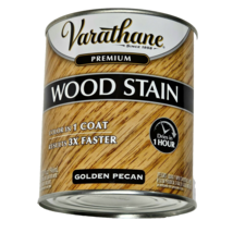 Varathane Premium Wood Stain 1 Coat 3x Faster Golden Pecan Quart 32oz 1 ... - £20.39 GBP