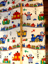 Vintage Sandy Small World Manes Fabric trains Rabbits panda dalmation 1.75 yards - £11.36 GBP