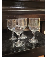 4 Vintage Oneida Spin Wine Glass Water Goblet Swirl Optic Wedding Farmho... - £20.93 GBP