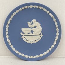 Wedgwood White On Blue Jasperware Mother&#39;s Day Plate 1973 Collector 6.5&quot; - £18.80 GBP