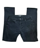Hollister Mens Black Denim Straight Jeans Size 30 x 34 Advanced Stretch - $13.19