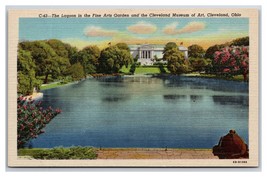 Museum of Art and Lagoon Cleveland Ohio OH UNP LInen Postcard XA4 - $2.92