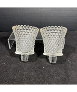 Candlestick To Votive Converters Clear Hobnail Pair Cottagecore Dark Aca... - $21.50 CAD