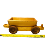 VINTAGE HANDMADE OAK WOODEN TRAIN CAR, L 14&#39;&#39; X H 4&#39;&#39; X W 4&#39;&#39;, Wt. 1.6 lbs. - $14.44