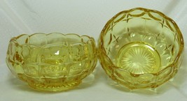 2 Indiana Glass Tiara Yellow Constellation Nut Fruit Candy Serving Bowls 5 1/2&quot;  - £20.03 GBP