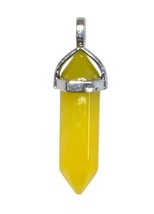 Yellow Agate  Crystal Natural Quartz  Gemstone Pendant Necklace  - £7.86 GBP