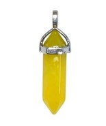 Yellow Agate  Crystal Natural Quartz  Gemstone Pendant Necklace  - £7.89 GBP