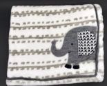 Lambs &amp; Ivy Baby Blanket Elephant Single Layer Sensory Gray White - $8.99