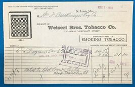 WEISERT BROS. TOBACCO COMPANY vintage March 7, 1939 invoice on letterhead - $20.92 CAD