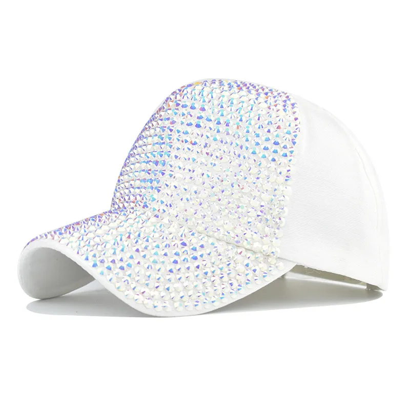 Fashion Rhinestones   Sequins Baseball Cap For Women Summer Cotton Hat Girls Sna - £85.04 GBP