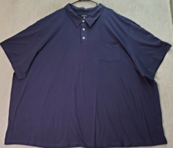 KINGSIZE Oversize Polo Shirt Mens Big 7XL Navy Jersey Knit Short Sleeve Collared - £17.62 GBP