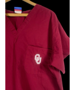 OU Scrub Top Shirt Womens Nurses Medical Uniform Oklahoma Sooners Red Po... - $492.84 MXN