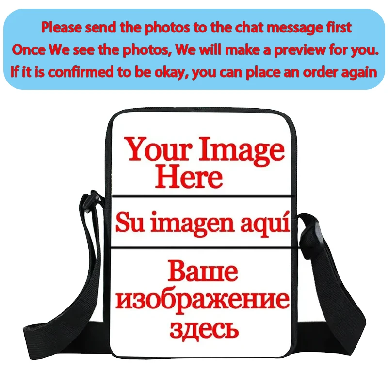 Custom Your Image Name Logo Messenger Bag Women Handbag Girls Crossbody ... - £20.02 GBP
