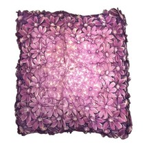 All Over Daisies Vintage 1970&#39;s Purple Floral Hanky 11” Square Bright Spring - £18.51 GBP
