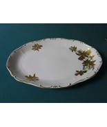 &quot;Zsolnay Pecs&quot; Hungary Oval Tray golden Iris Flowers 1940s ^^^ - $196.95 CAD