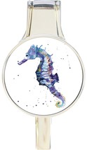 Everything Watercolor Sea Horse Purse Hanger Round Top Handbag Table Hook - £9.40 GBP