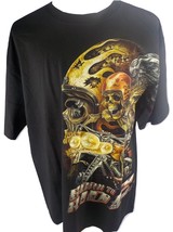 David Carey Skull Shirtz Born To Ride Sz Xl Studded Glowindrk Motorcycle Tshirt - £11.16 GBP