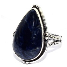 Natural Sodalite Solid 925 Silver Gemstone Handmade Ring Jewelry Size 8.5 - $6.79