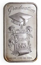 1973 Graduation By MADISON Mint 1 oz. .999 Fine Silver Art Bar - $74.25
