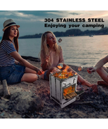 Wood Burning Camp Stove Folding Stainless Steel 304# Grill, Small Portab... - £25.46 GBP